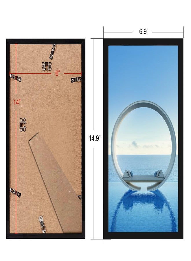 MENNTHUI 6x14 Black Picture Frame, Tabletop and Wall Mounting Horizontally or Vertically, Decoration for Photos, Paintings, Posters, Artwork - Image 2